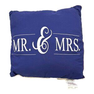 Mr. & Mrs. Decorative Navy Blue Throw Pillow By S.L. Home Fashions Wedding Gift